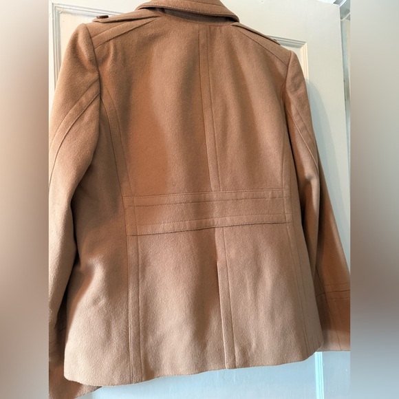 J CREW Women’s CAMEL TAN 100% Wool Pea coat size XL NWOT - Picture 4 of 6
